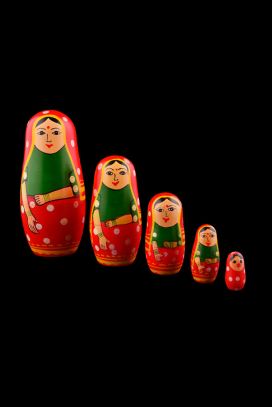 5 in 1 Family Of Dolls - Channapatna