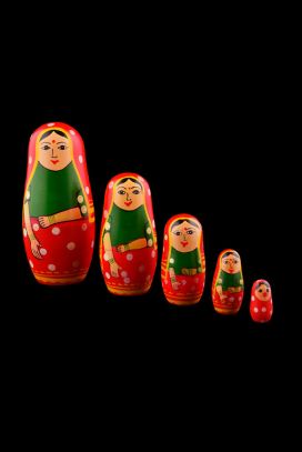 5 in 1 Family Of Dolls - Channapatna