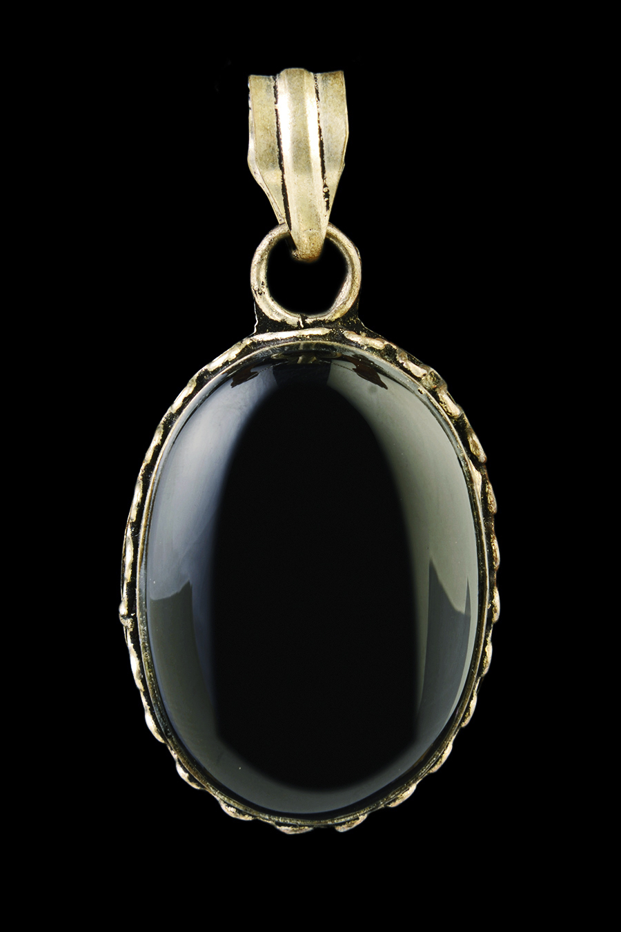 Black Onyx Pendant - Classic Border Design