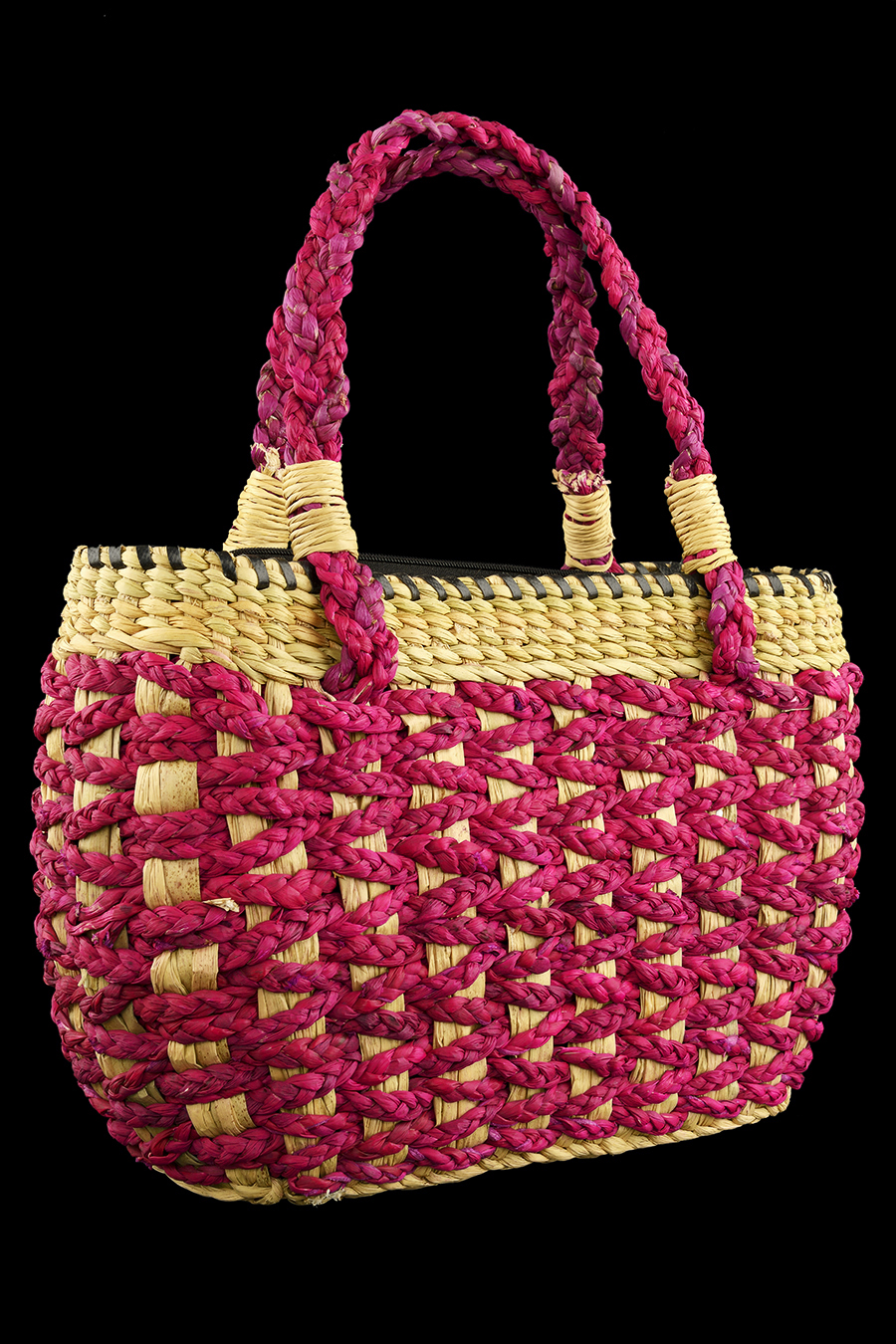 Colourful Handbag With Zip - Water Reed
