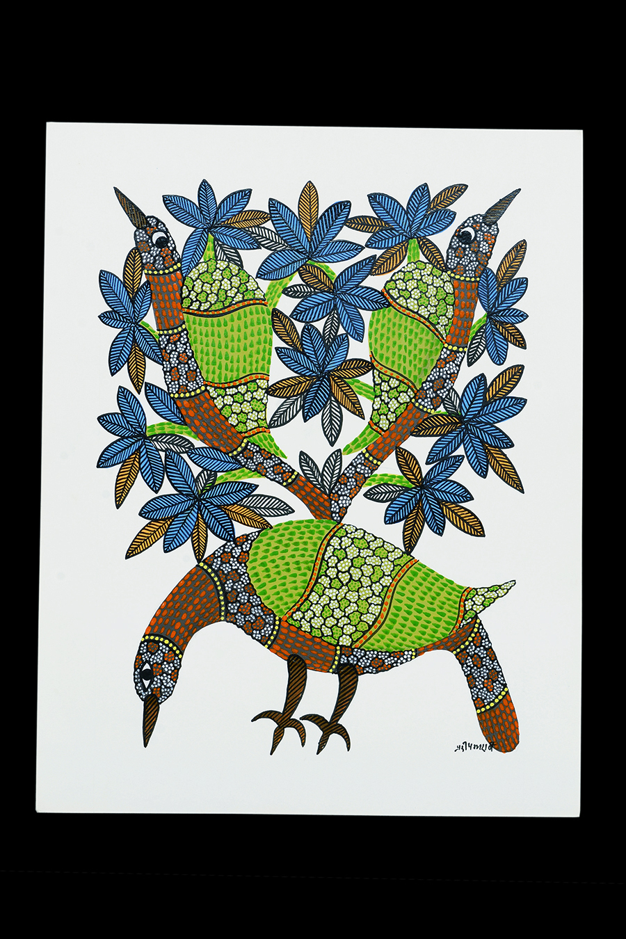 Eagle Family - Gond Painting