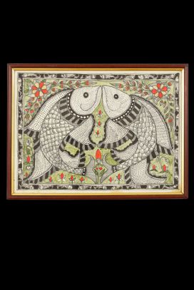 Fish Pair - Madhubani Painting