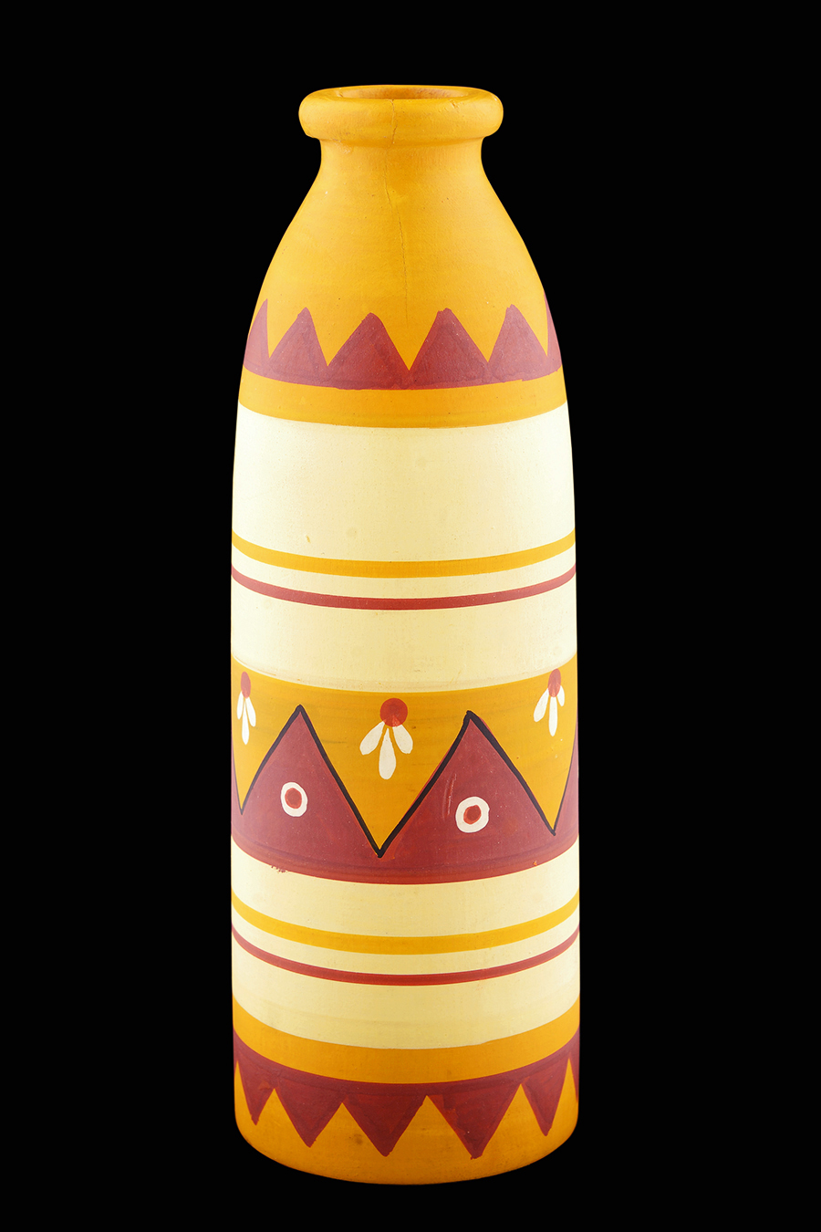 Handpainted Small Wooden Vase - Pattern Design