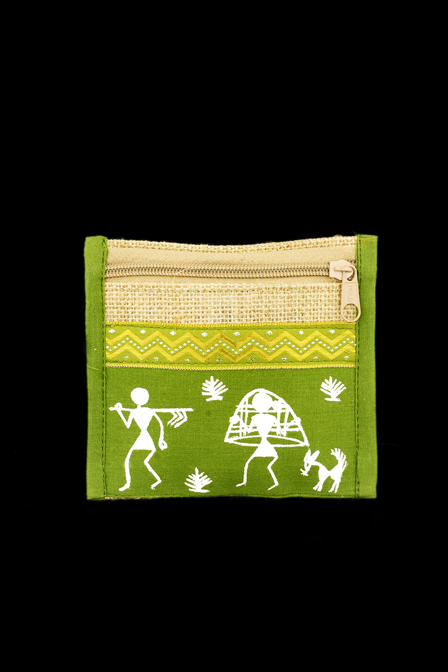 Jute Purse with Warli Painting