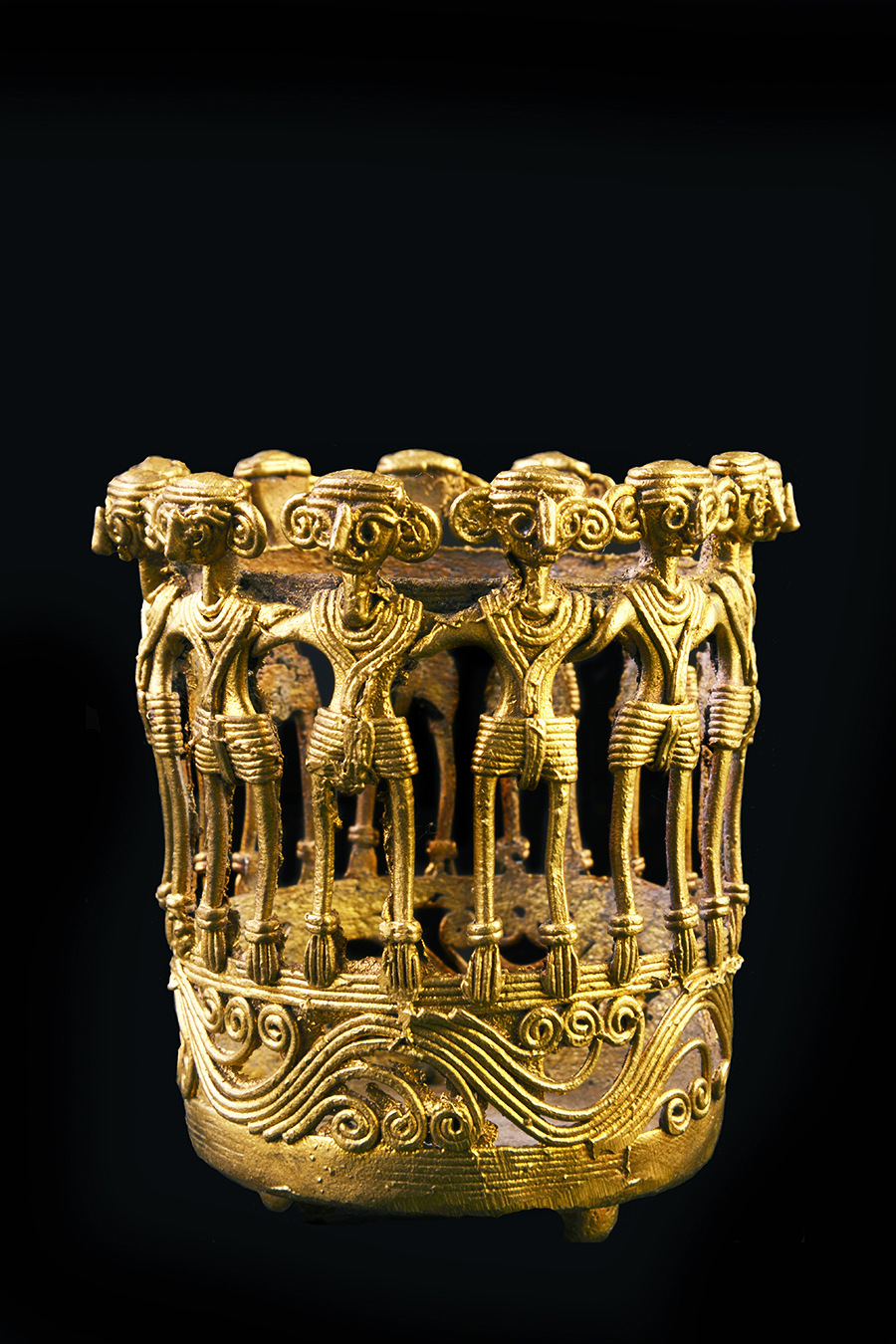 Metal Pen Holder - Human Chain Design