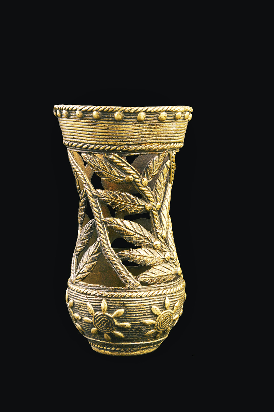 Metal Pen Stand - Leaf Design