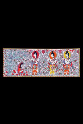 Ramayan Ahilya Bai Theme - Madhubani Painting