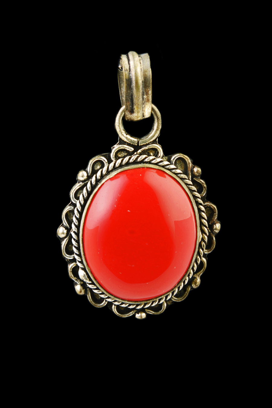 Red Coral Pendant - Classic Design