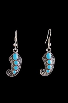 Turquoise Pendant & Earring Set - Trunk Shape 