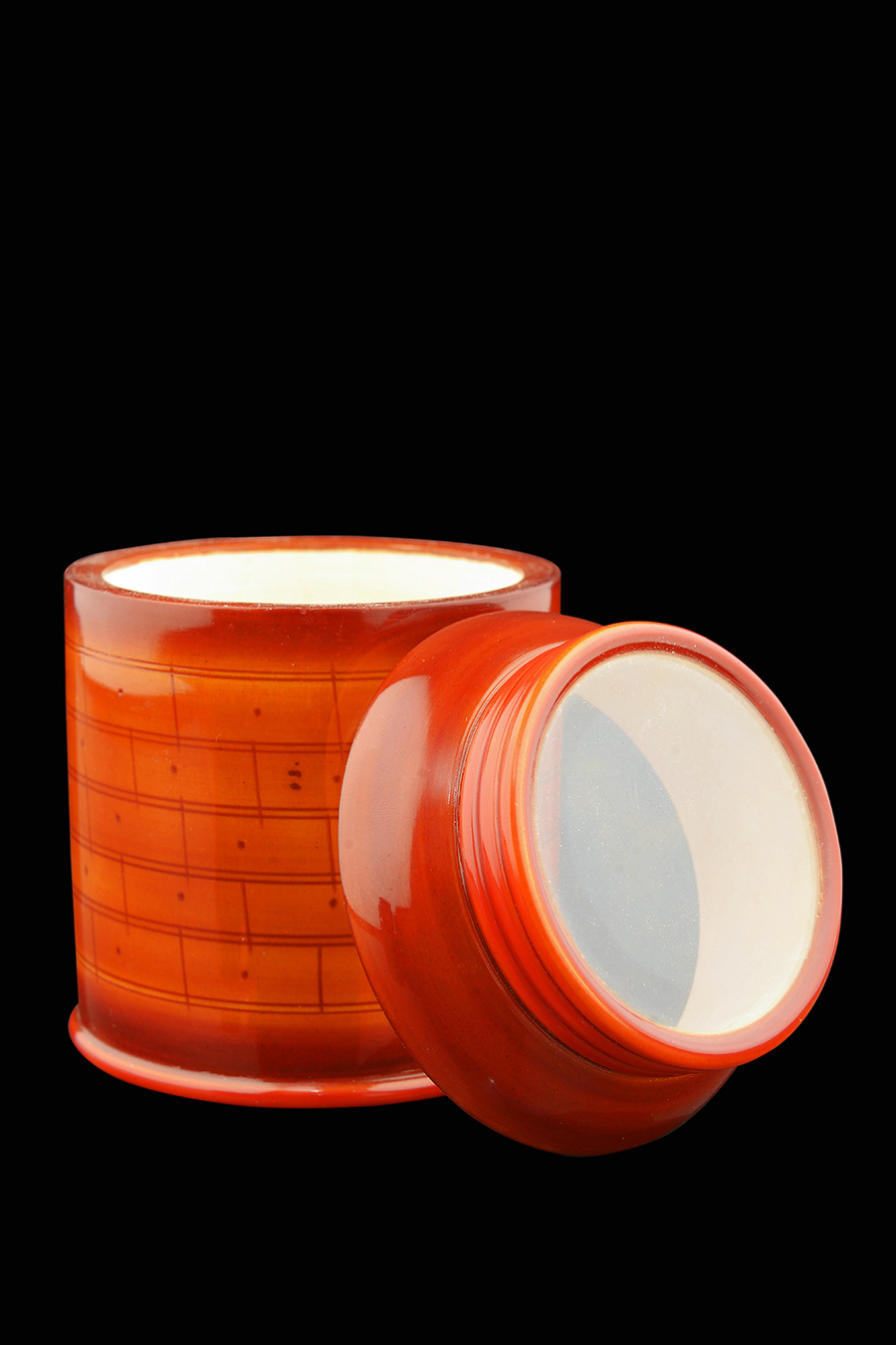 Wooden Jar - Orange Colour