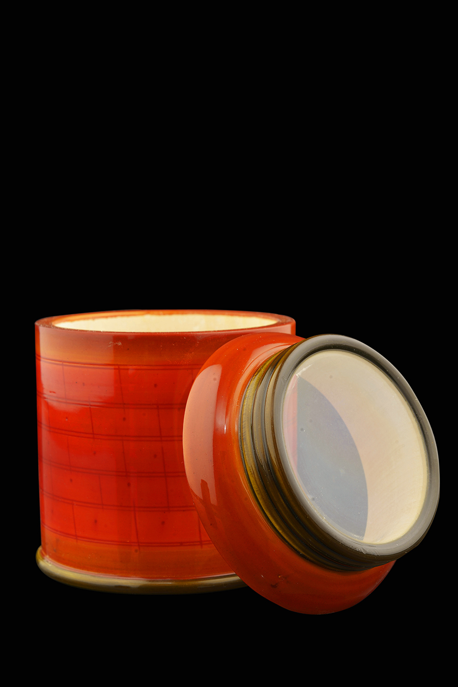 Wooden Jar - Orange & Green Colour